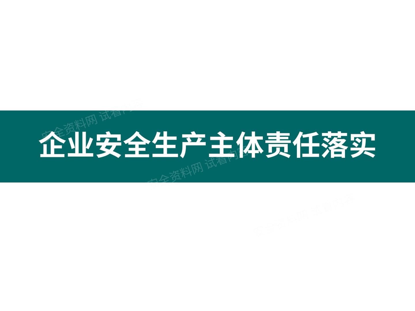 企业安全生产主体责任落实