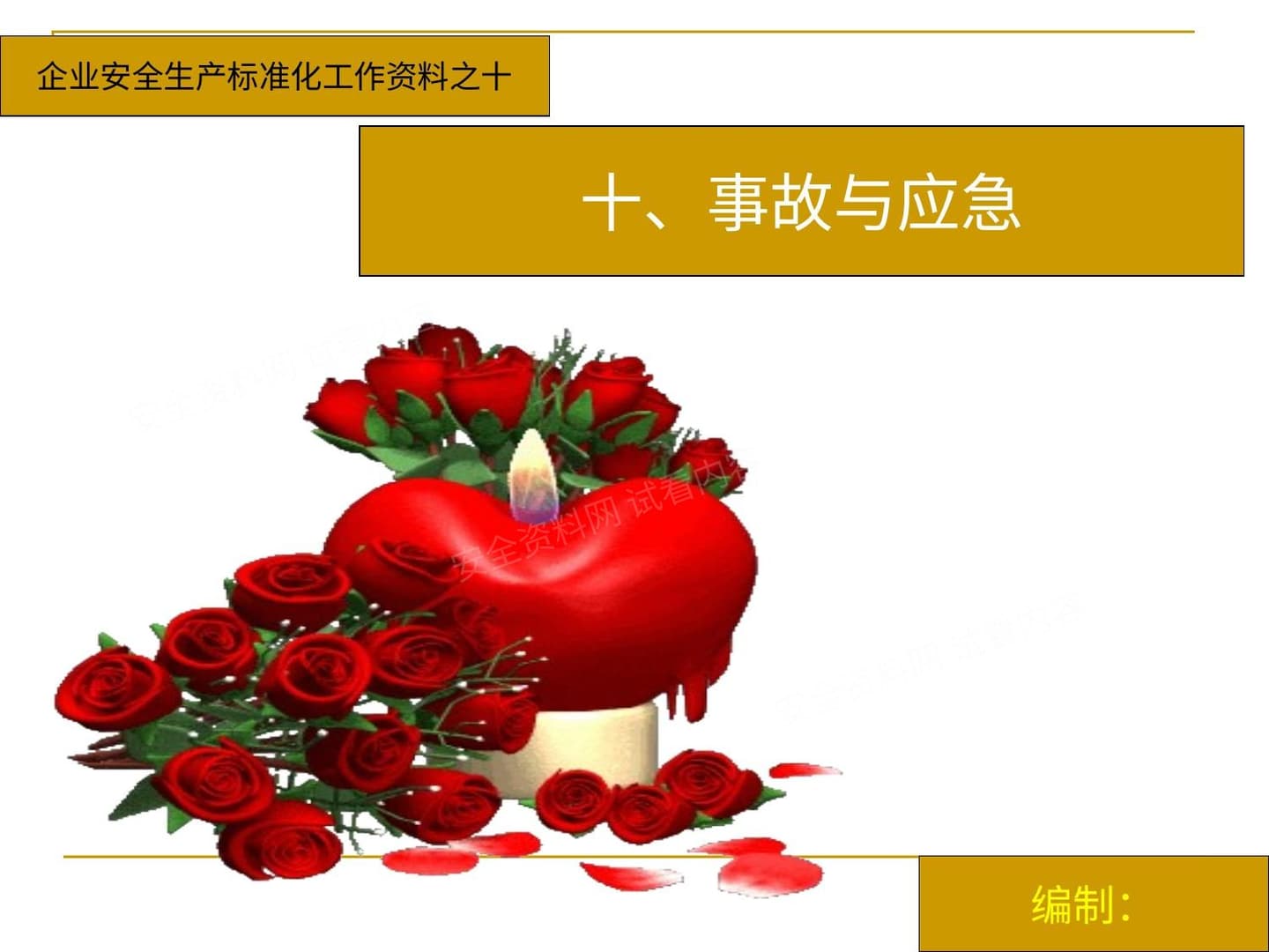 企业安全生产标准化工作资料之十事故与应急