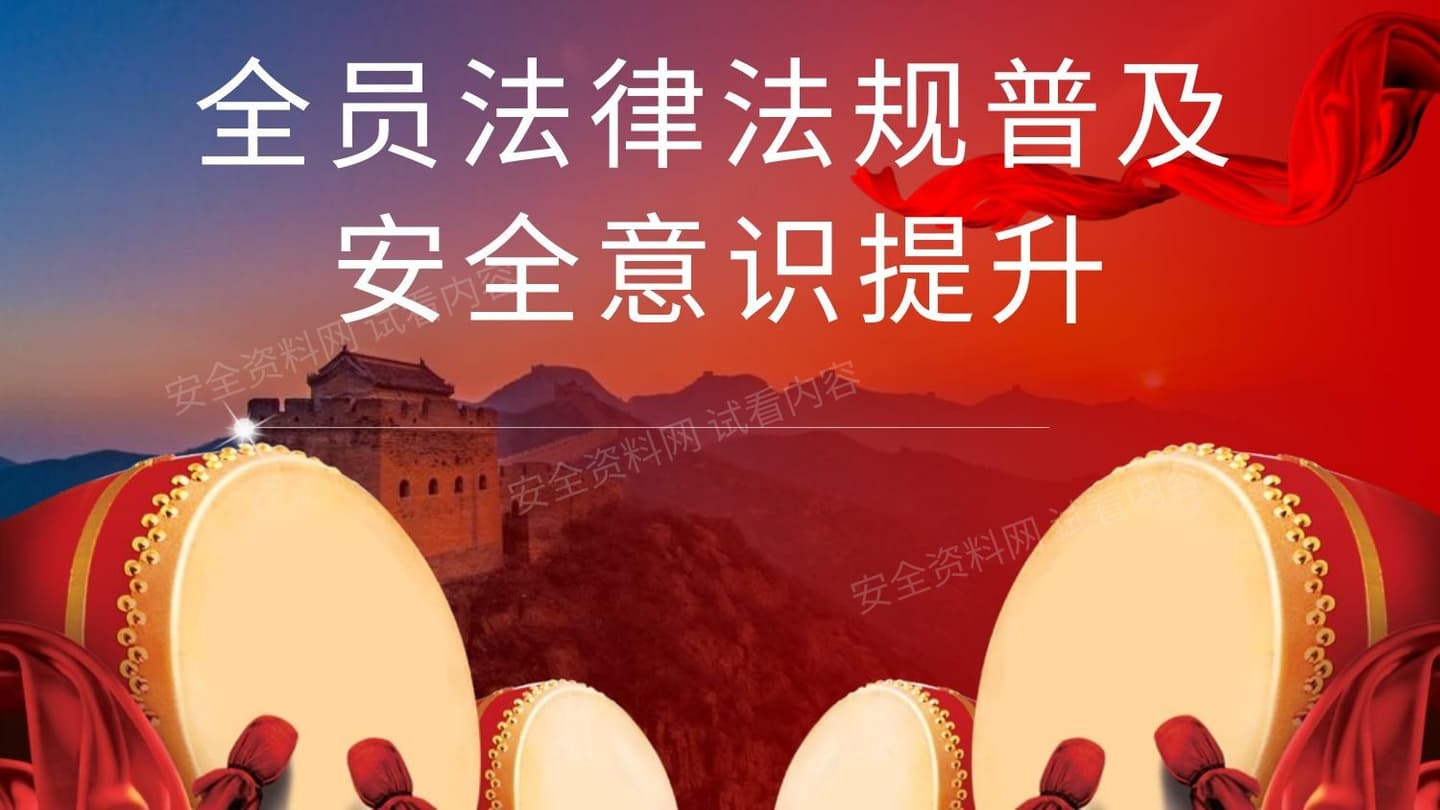 全员法律法规普及安全意识提升精品宣讲课件