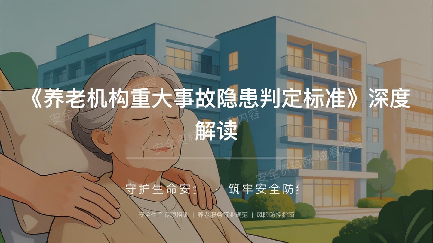 养老机构重大事故隐患判定标准详细解读