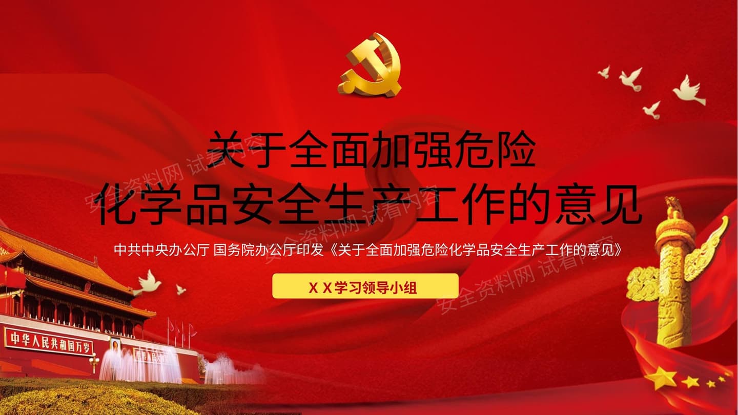 加强危险化学品安全生产工作意见