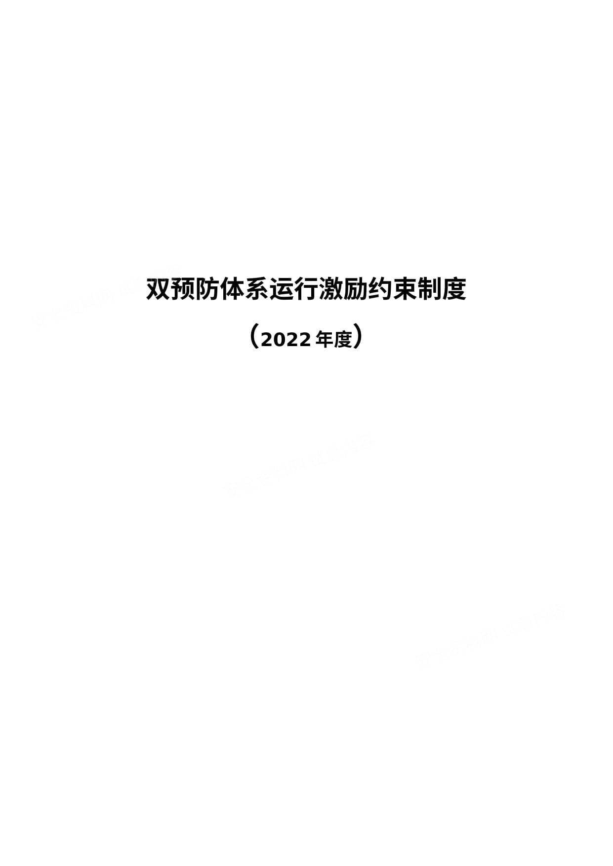 双预防体系运行激励约束制度