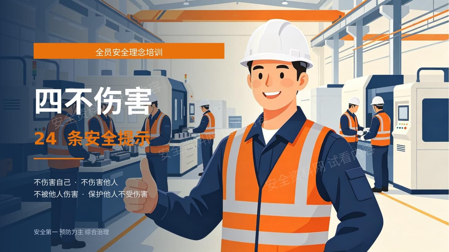 四不伤害24条提示-全员安全理念培训课件
