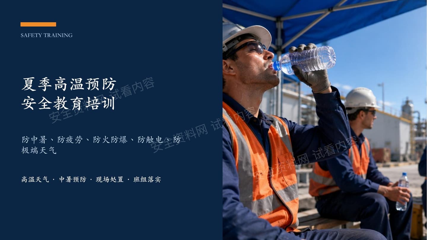 夏季高温预防安全教育培训课件