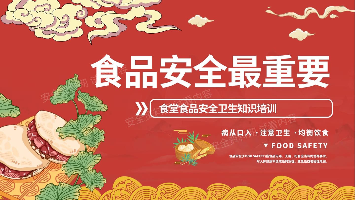 学校食堂食品安全知识培训 模版