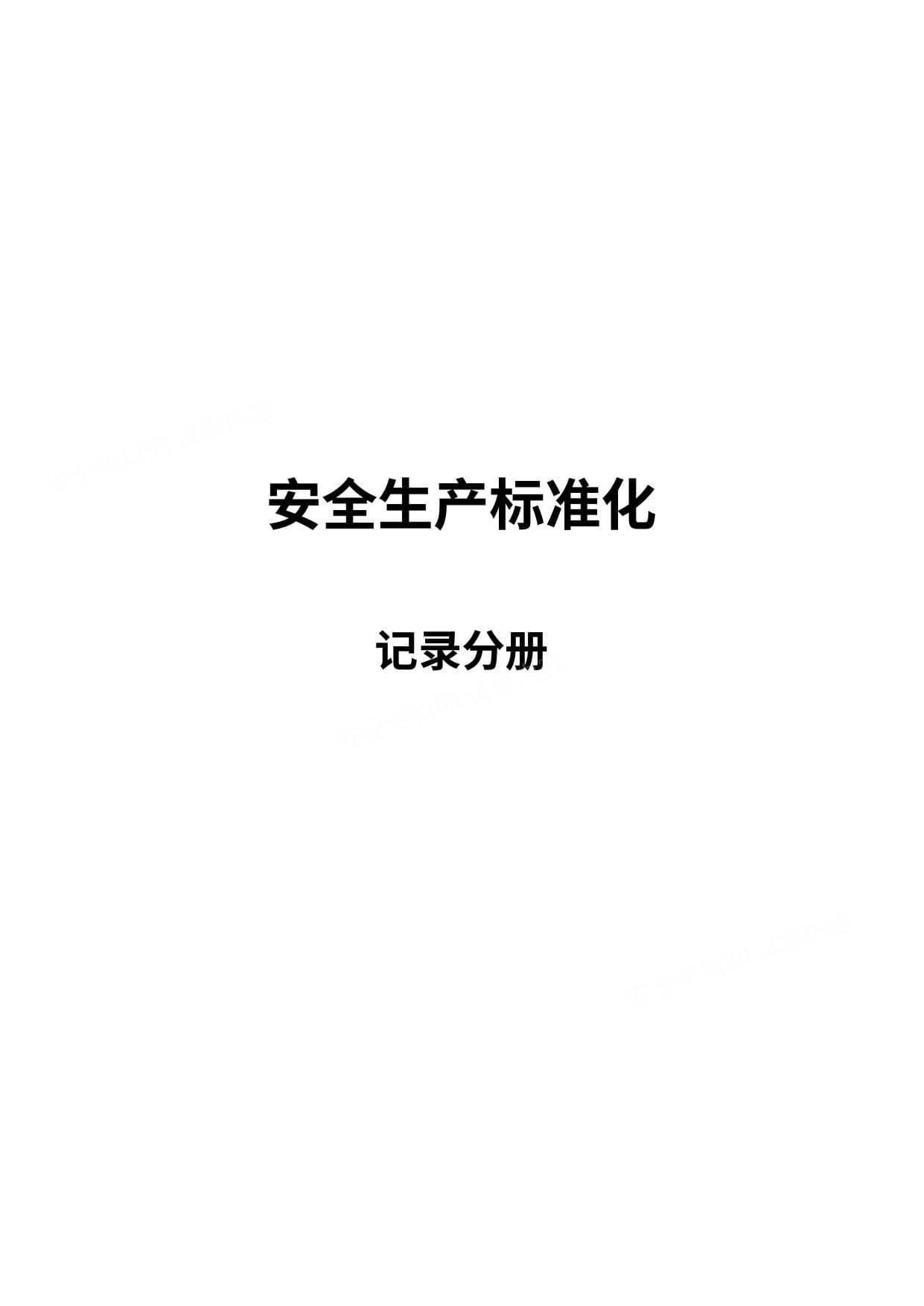 安全标准化记录分册