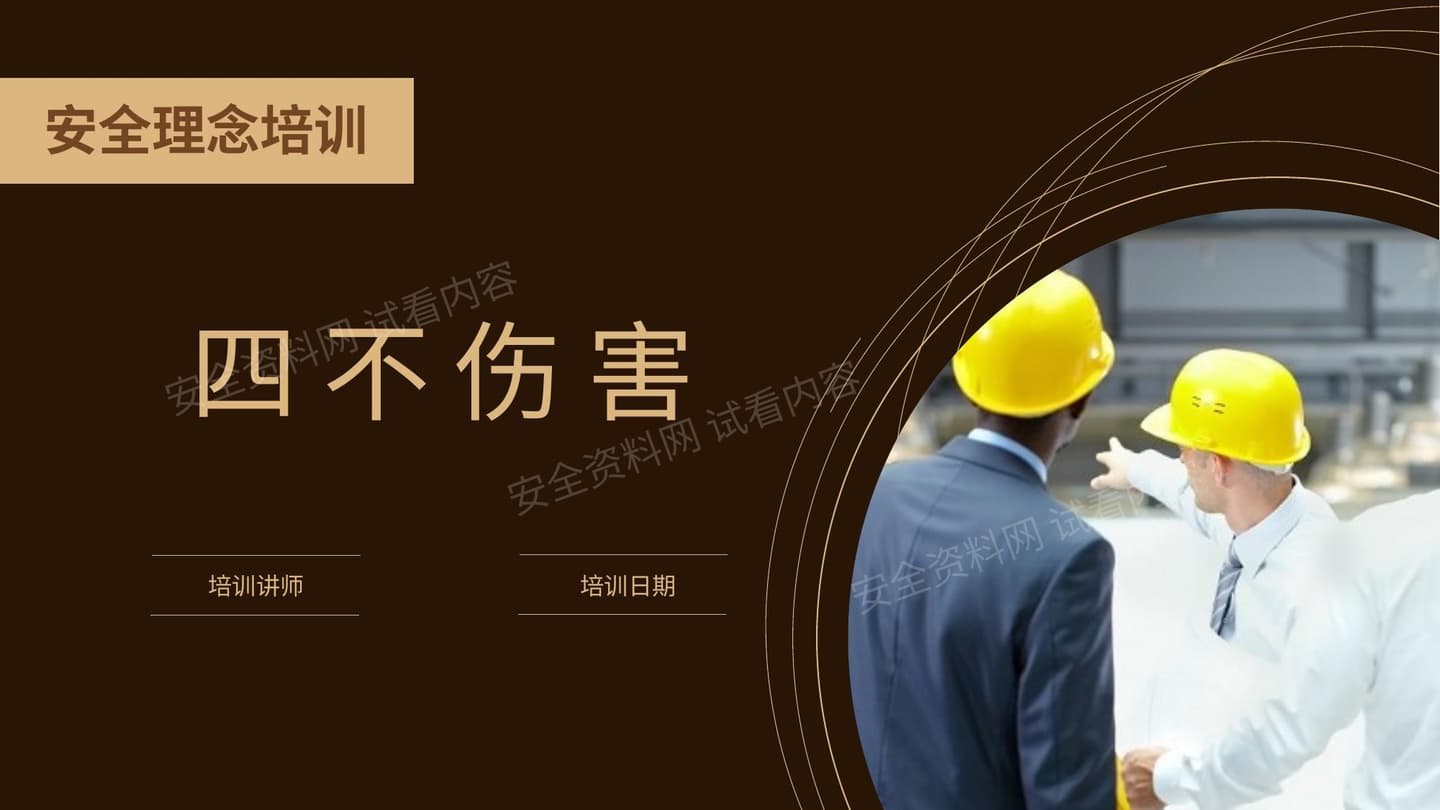 安全理念之“四不伤害”专题培训