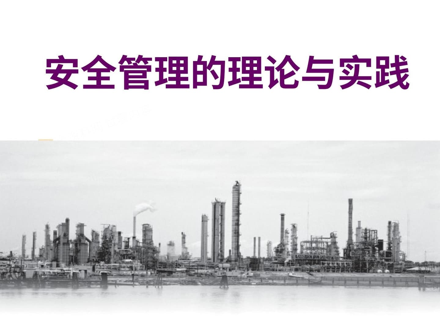 安全管理的理论与实践