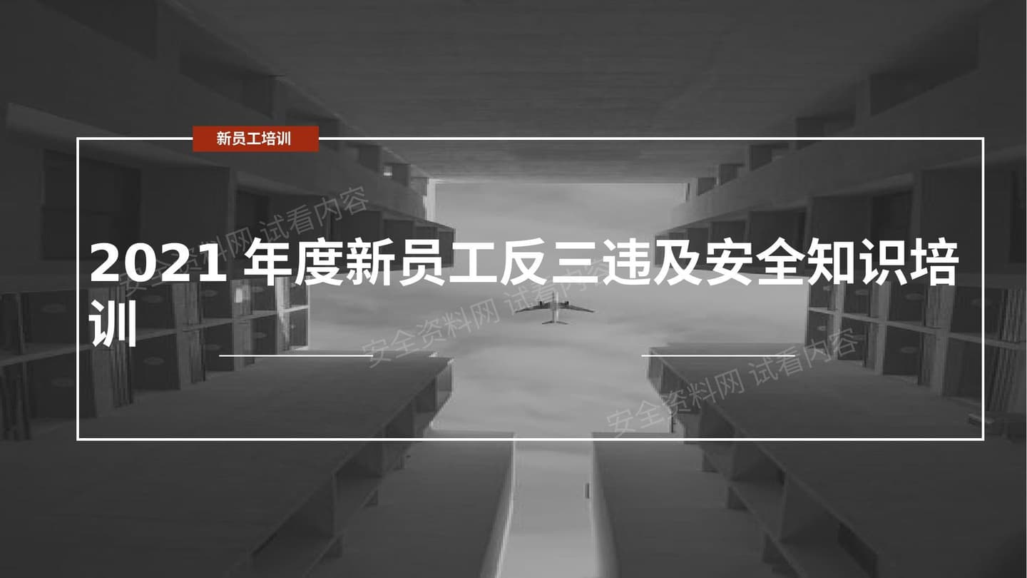 新版新员工反三违及安全知识培训
