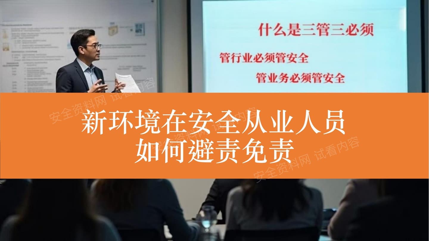 新环境下安全从业人员如何避责免责
