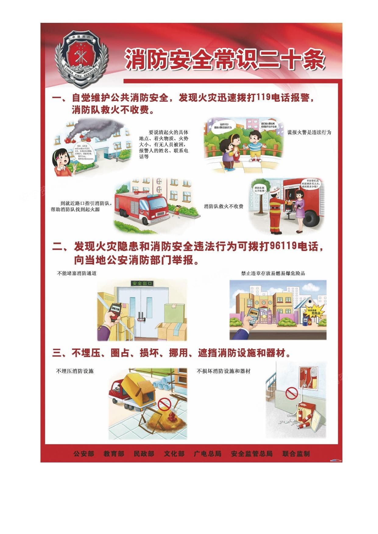 消防安全常识二十条系列挂图清晰版