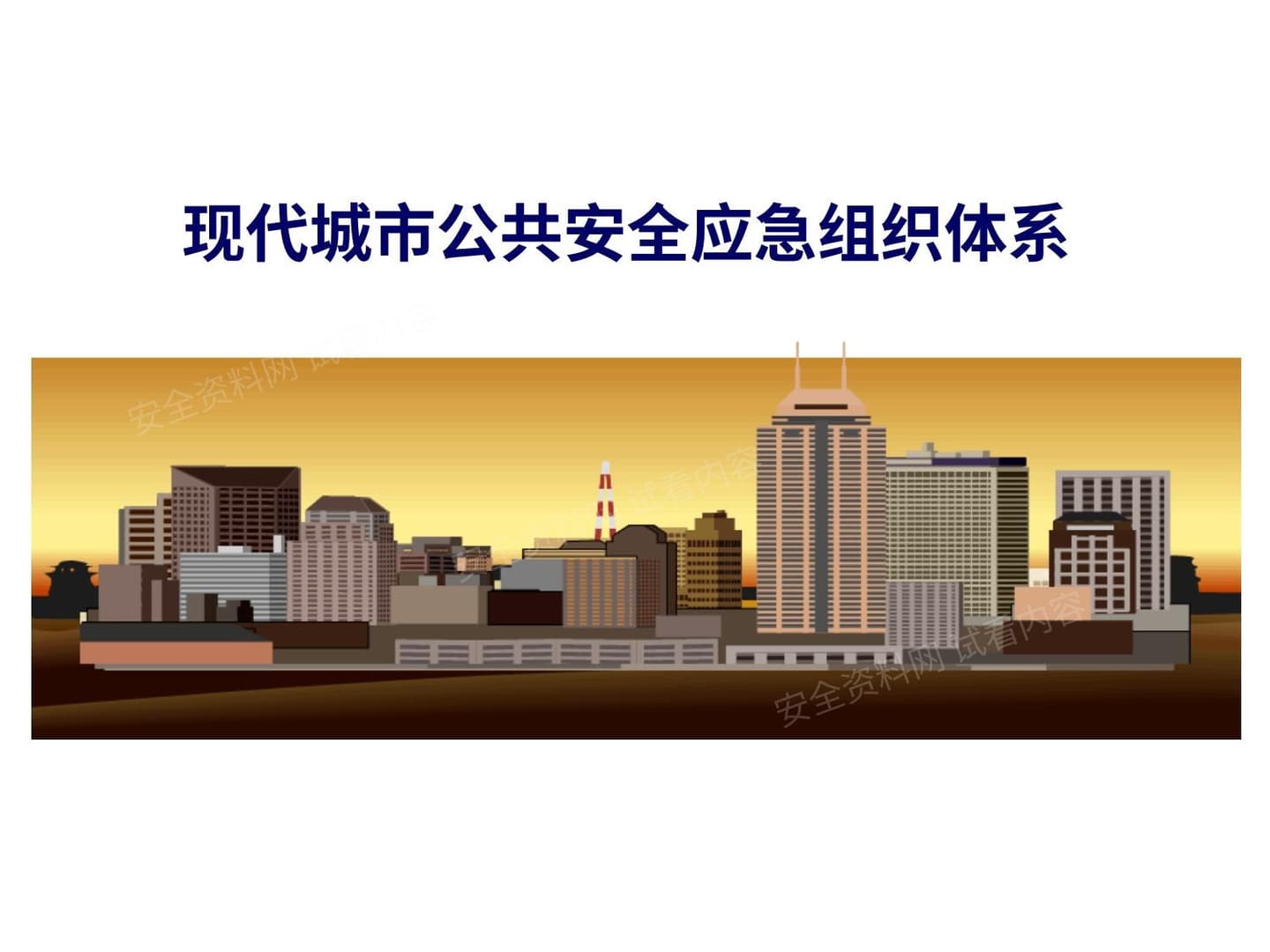 现代城市公共安全应急组织体系