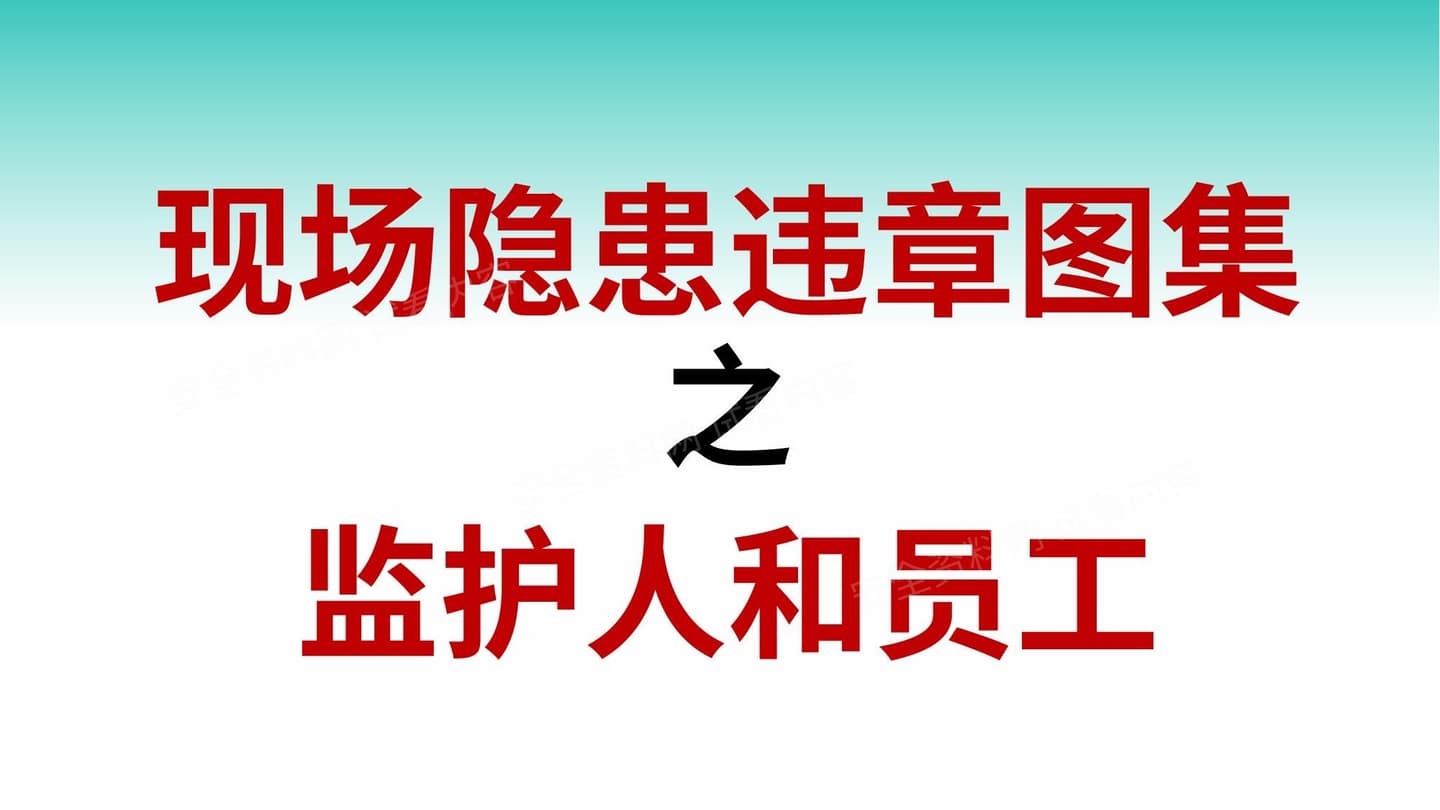 现场隐患违章图集之监护人和员工 40P