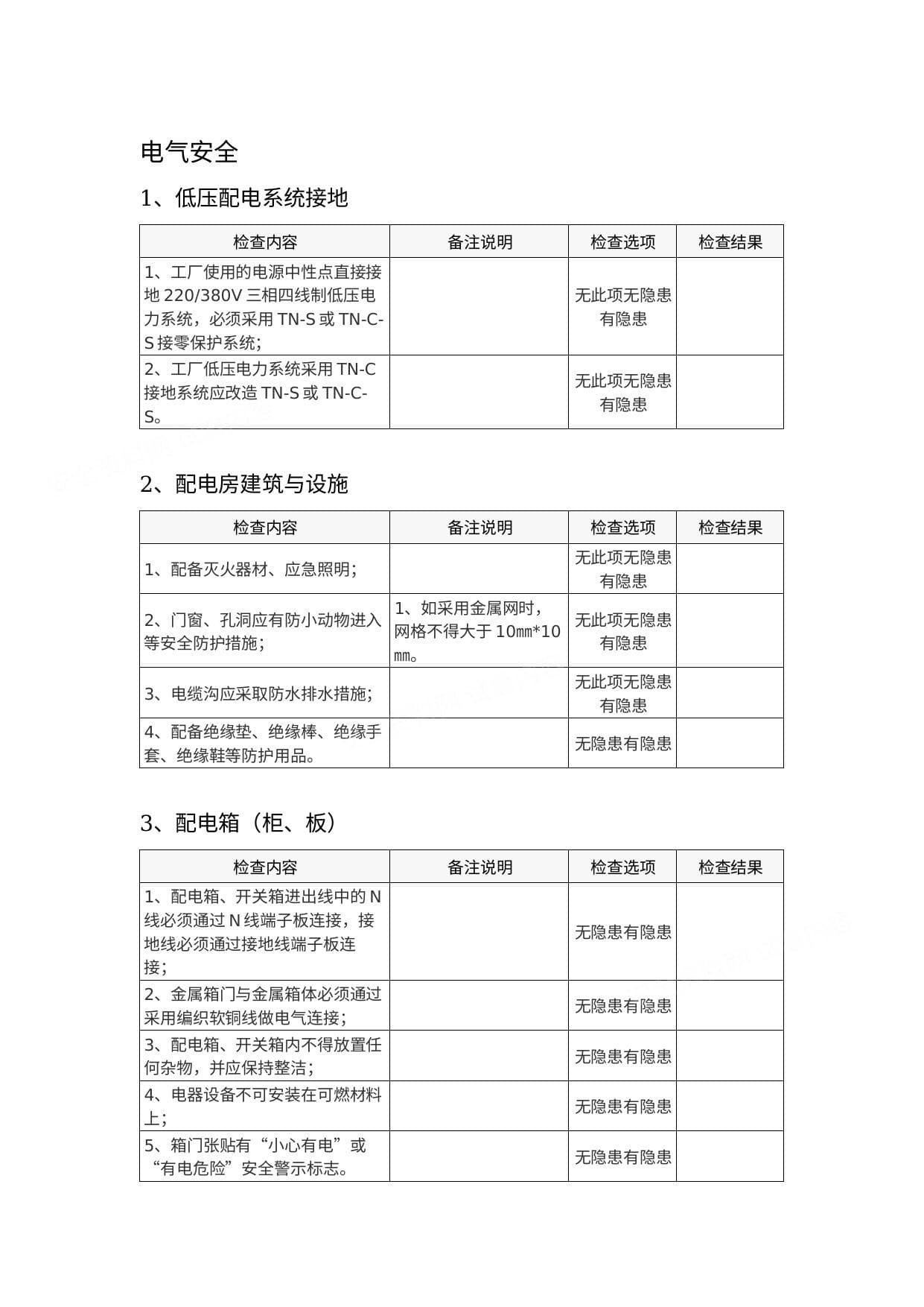 电气安全隐患排查