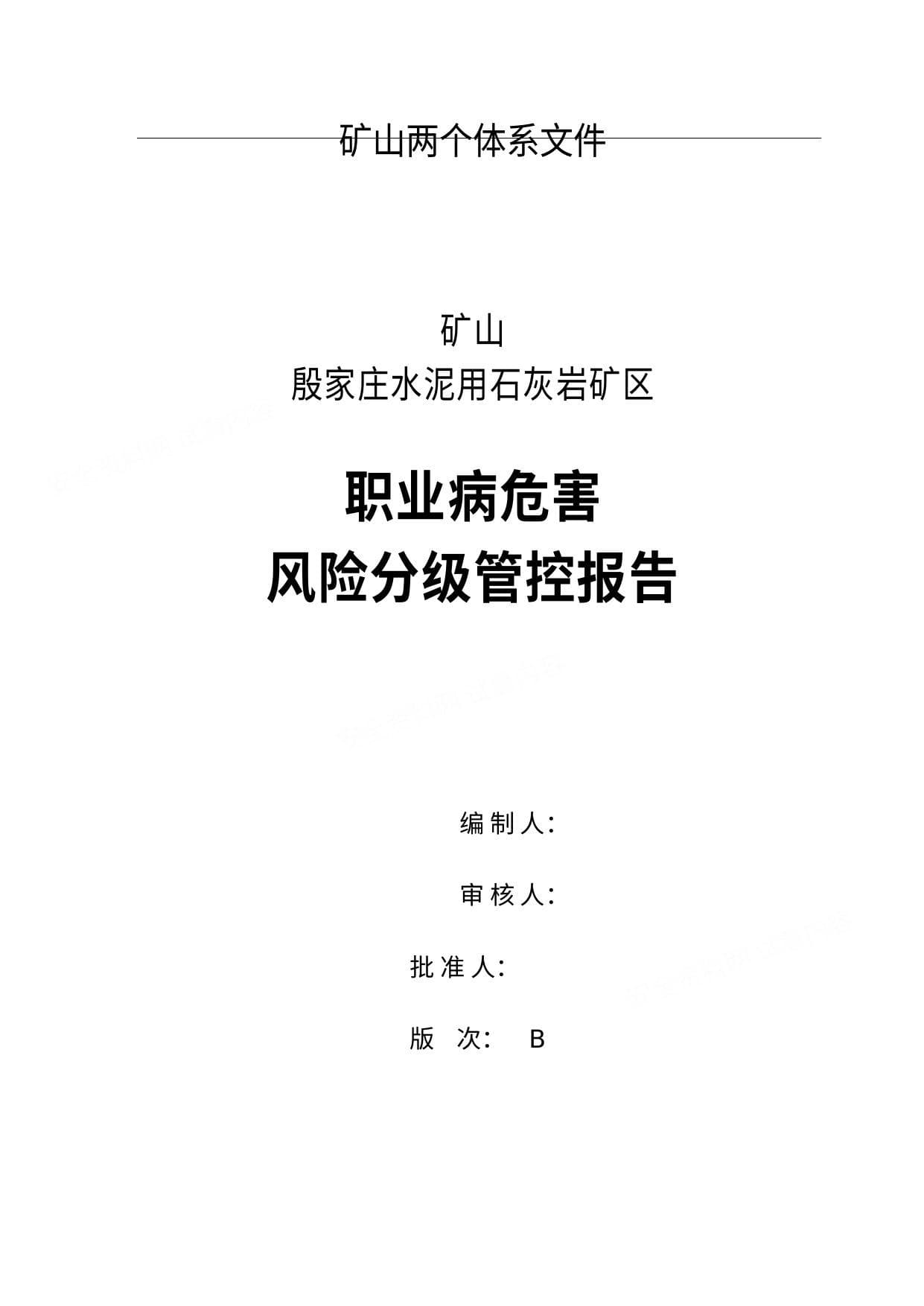 职业病危害风险分级管控报告