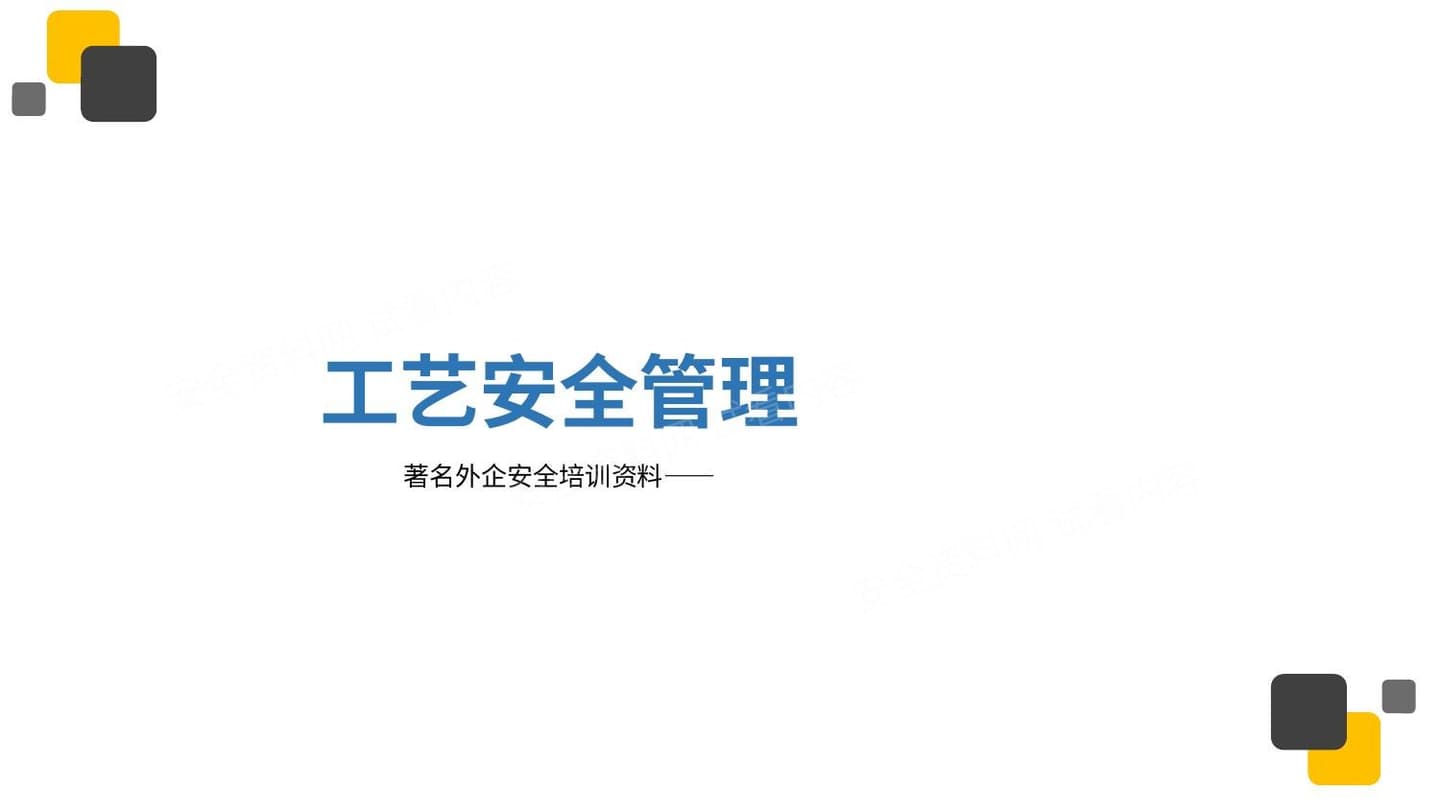 著名外企工艺安全管理
