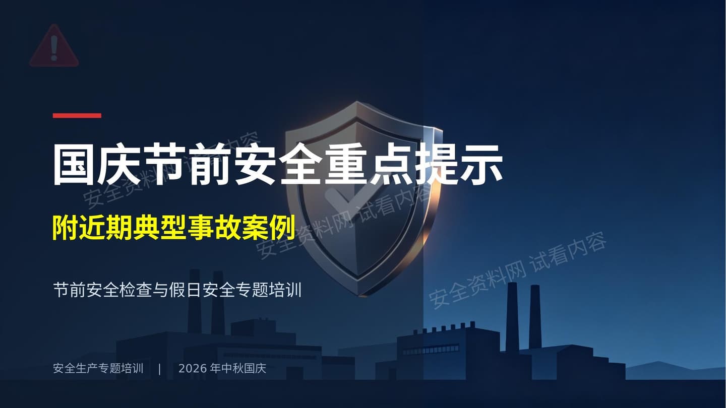 近期典型事故及国庆节前安全重点提示