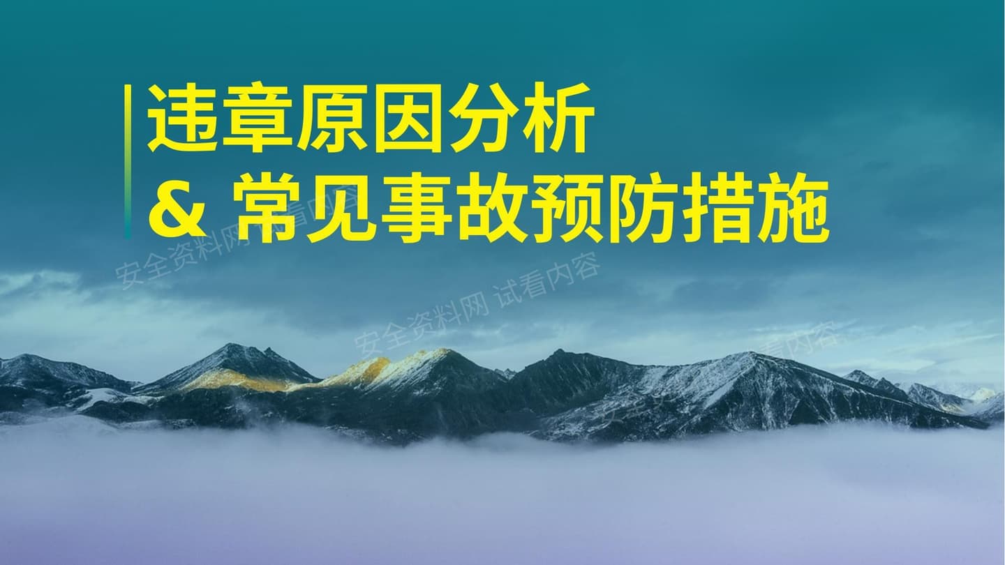 违章原因分析与常见事故预防措施