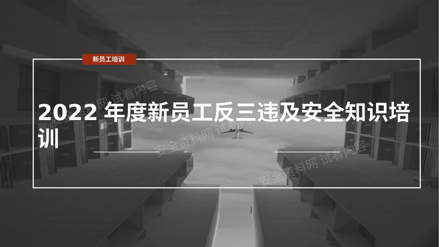 2022年新员工反三违及安全知识培训精
