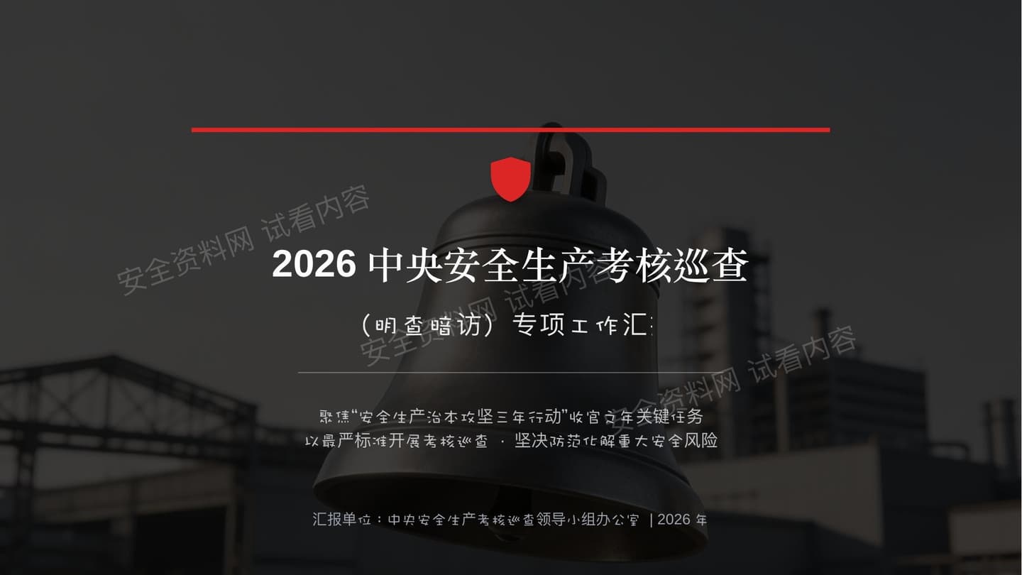 2026中央安全生产考核巡查工作汇报
