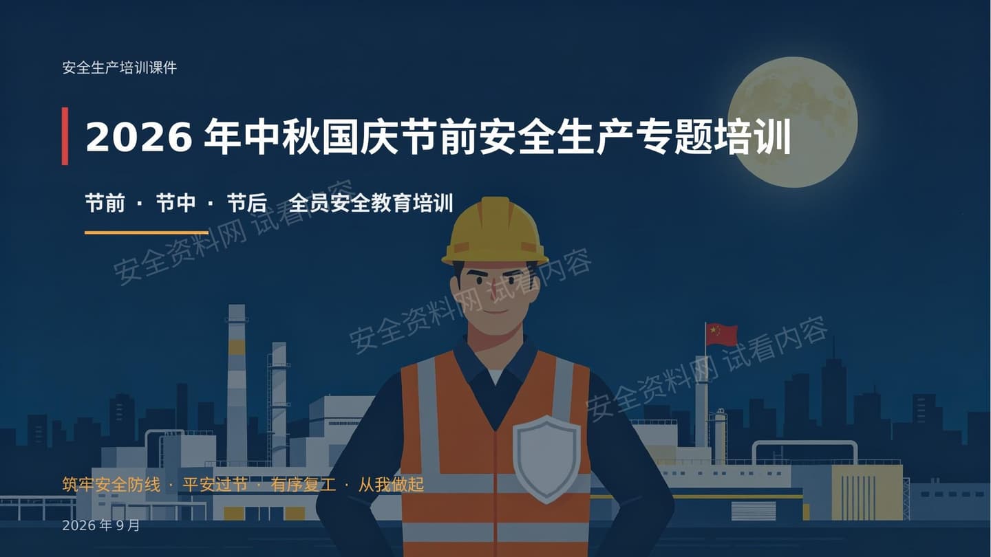 2026年中秋国庆节前安全生产专题培训