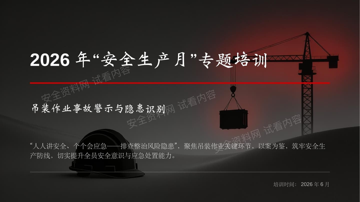 2026年吊装作业事故警示与隐患识别培训