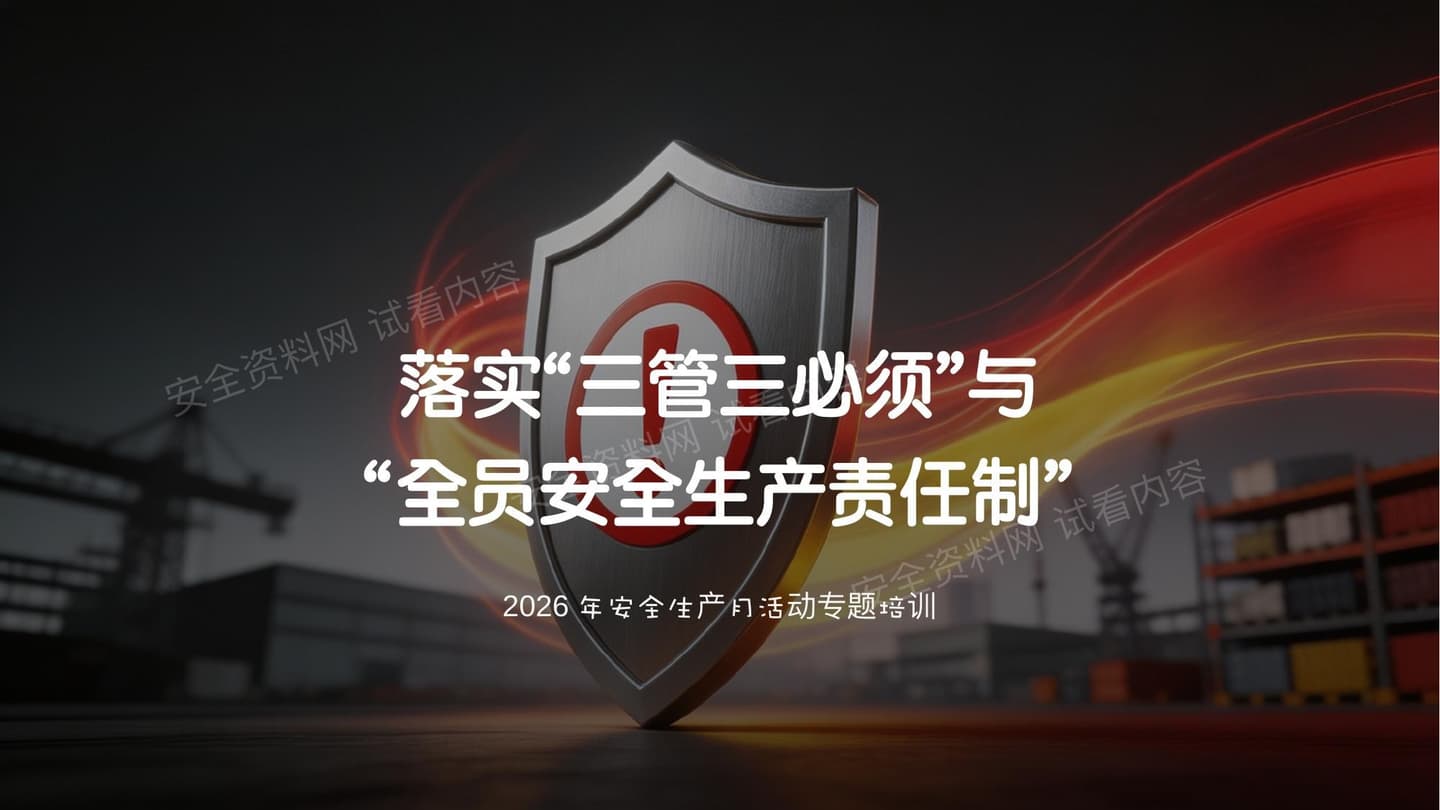 2026年安全月落实三管三必须与全员安全生产责任制专题培训