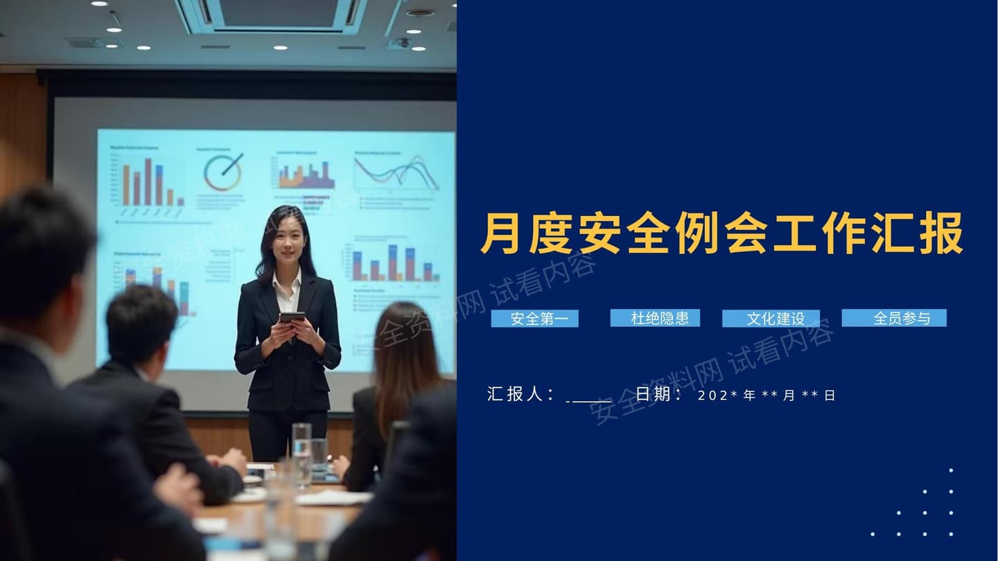 安全月度例会汇报材料模板