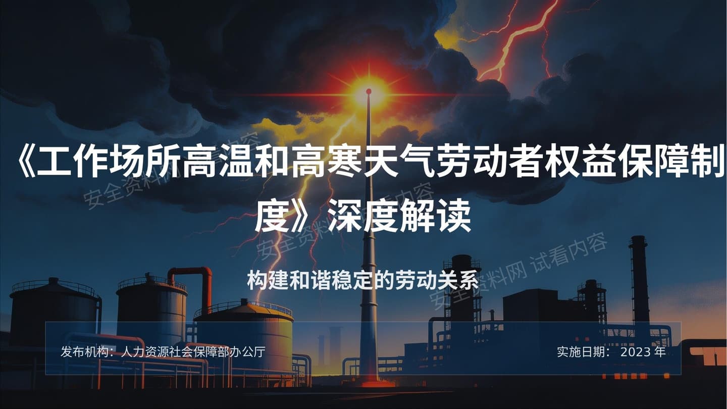 工作场所高温和高寒天气劳动者权益保障制度深度解读