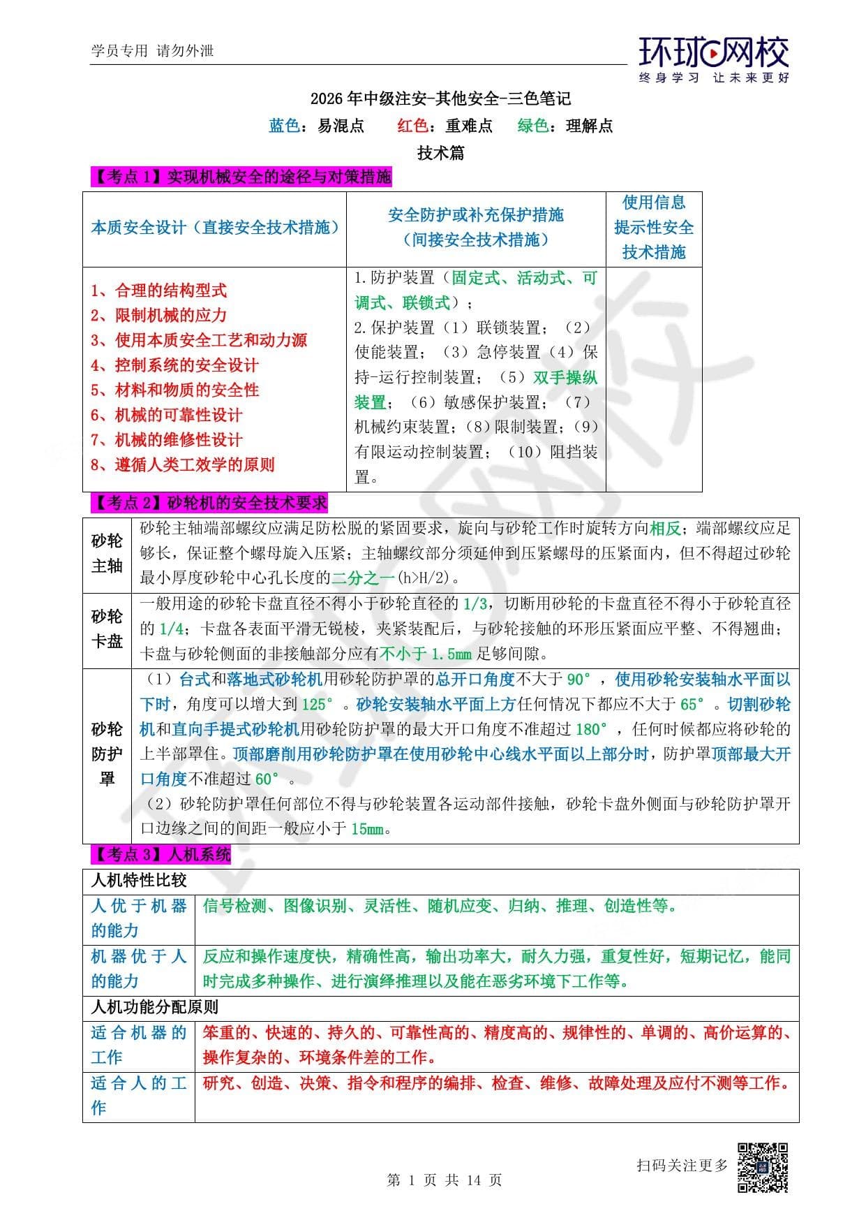 注安其他安全 · 注安其他三色笔记