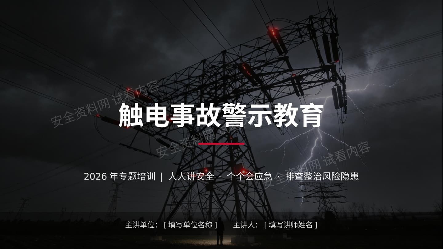 2026触电事故警示教育培训课件