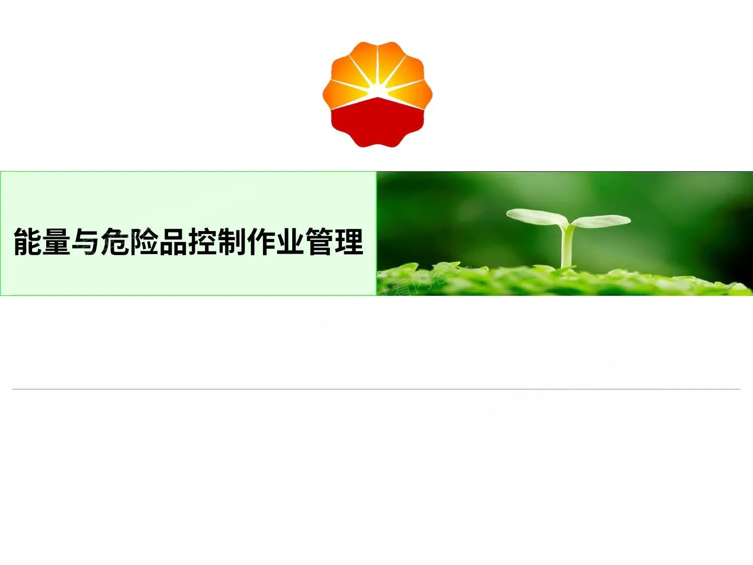 中石油高危作业系列:能量与危险品控制作业管理 第 1 页预览