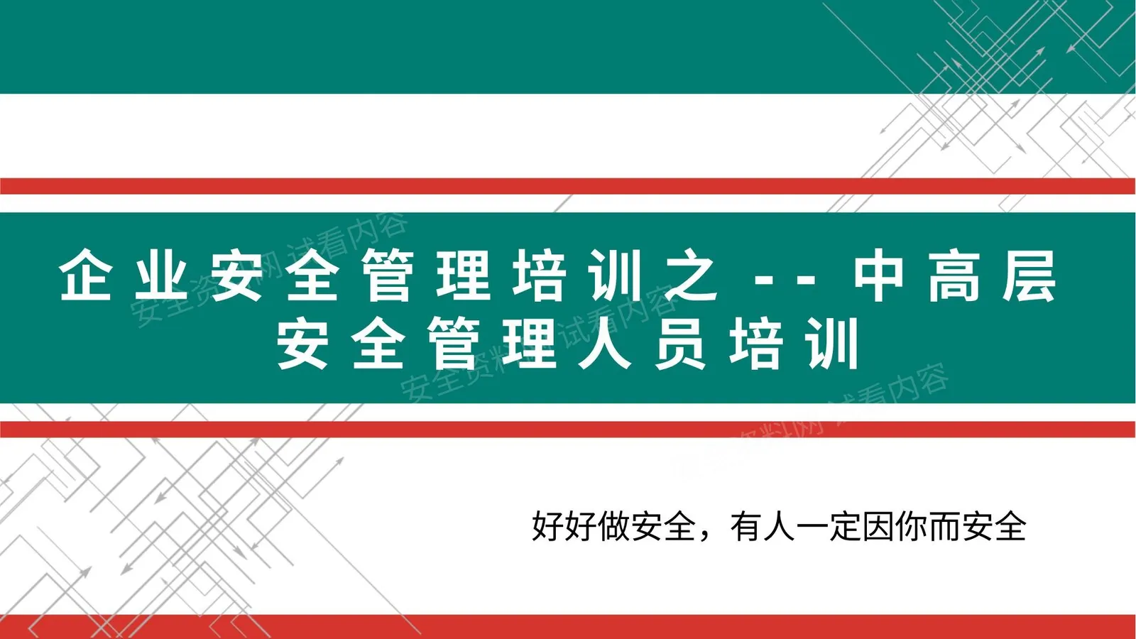 企业中高层人员安全管理培训责任、案例、管理重点 第 1 页预览