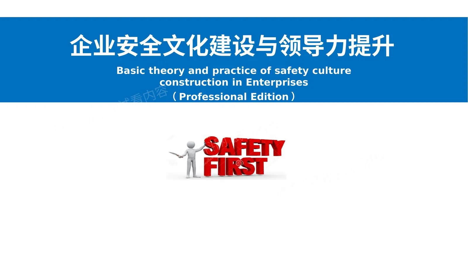 企业安全文化建设与领导力提升 第 1 页预览