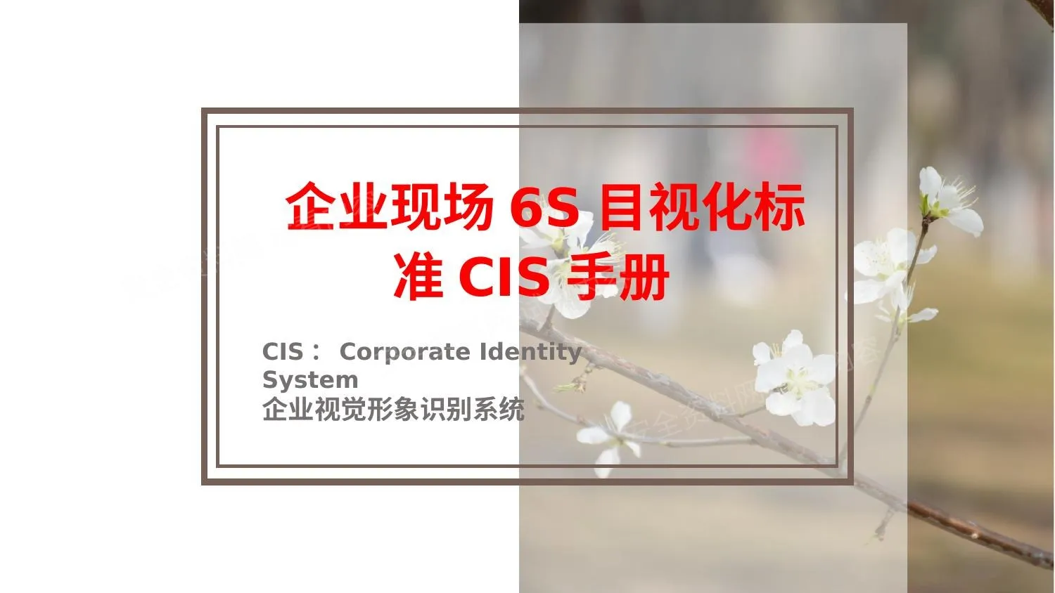 企业现场6S目视化标准CIS手册 第 1 页预览