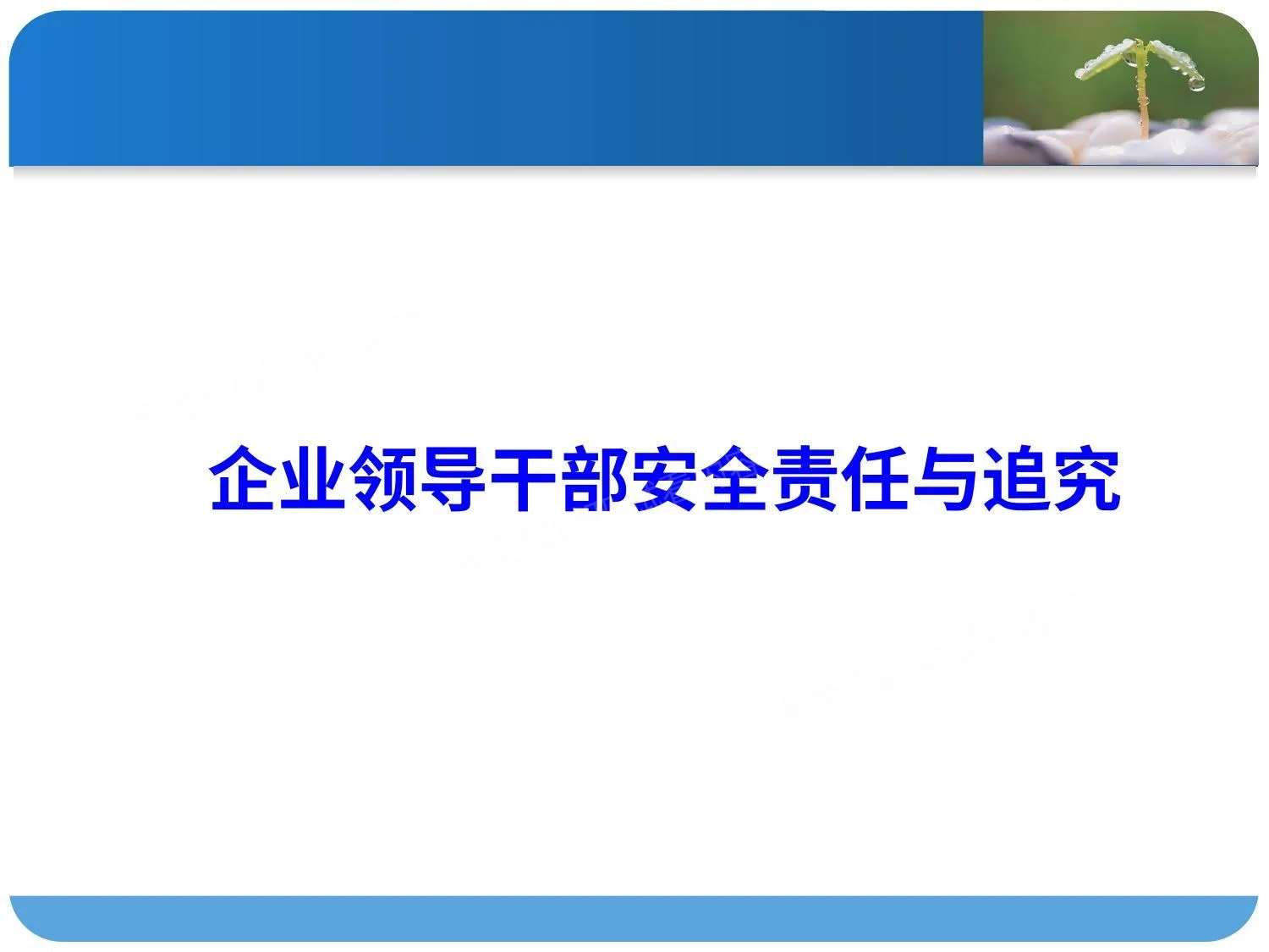 企业领导干部的安全责任事故责任追究处罚培训案例分析 第 1 页预览
