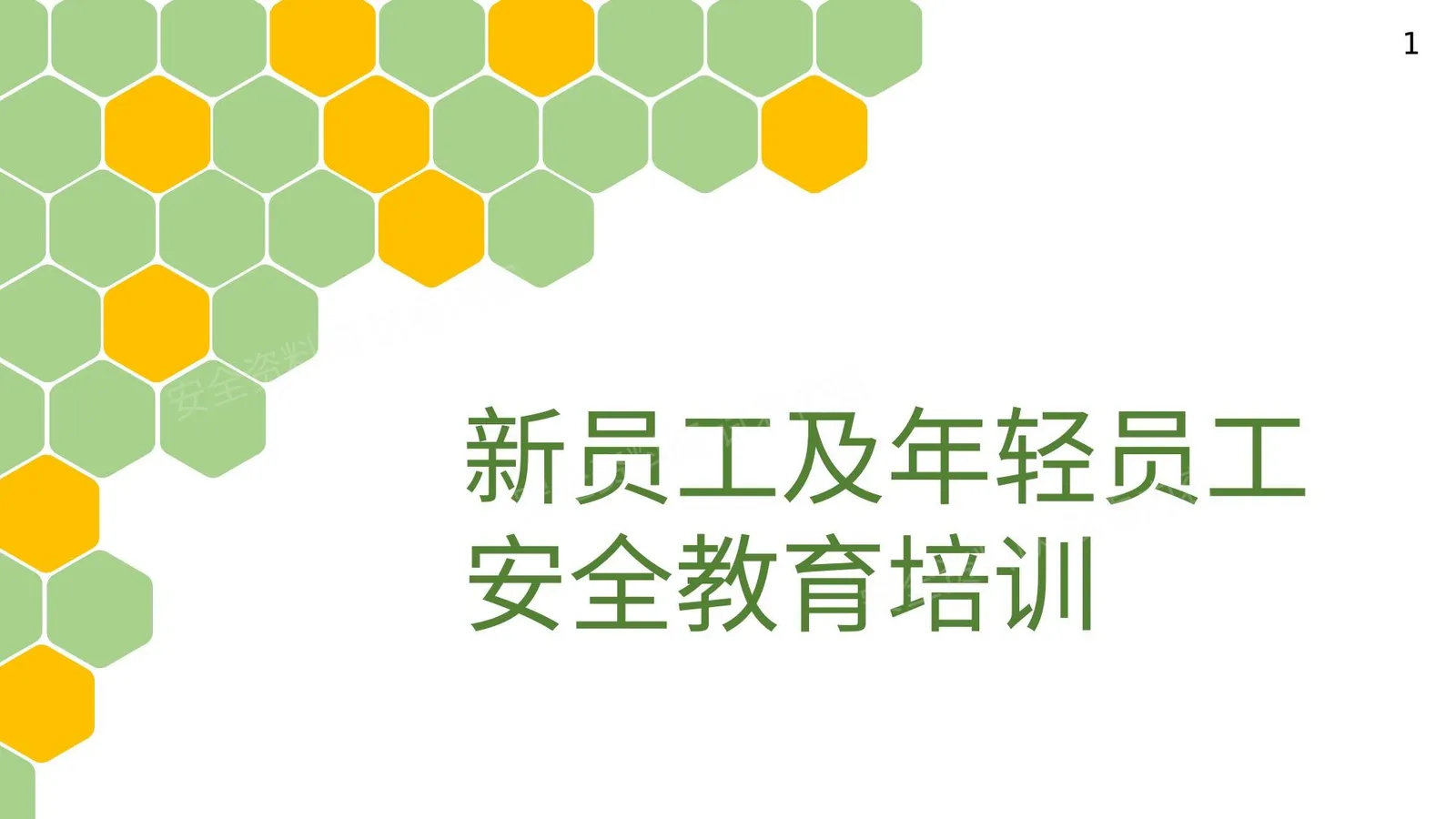 入职新员工安全教育 第 1 页预览