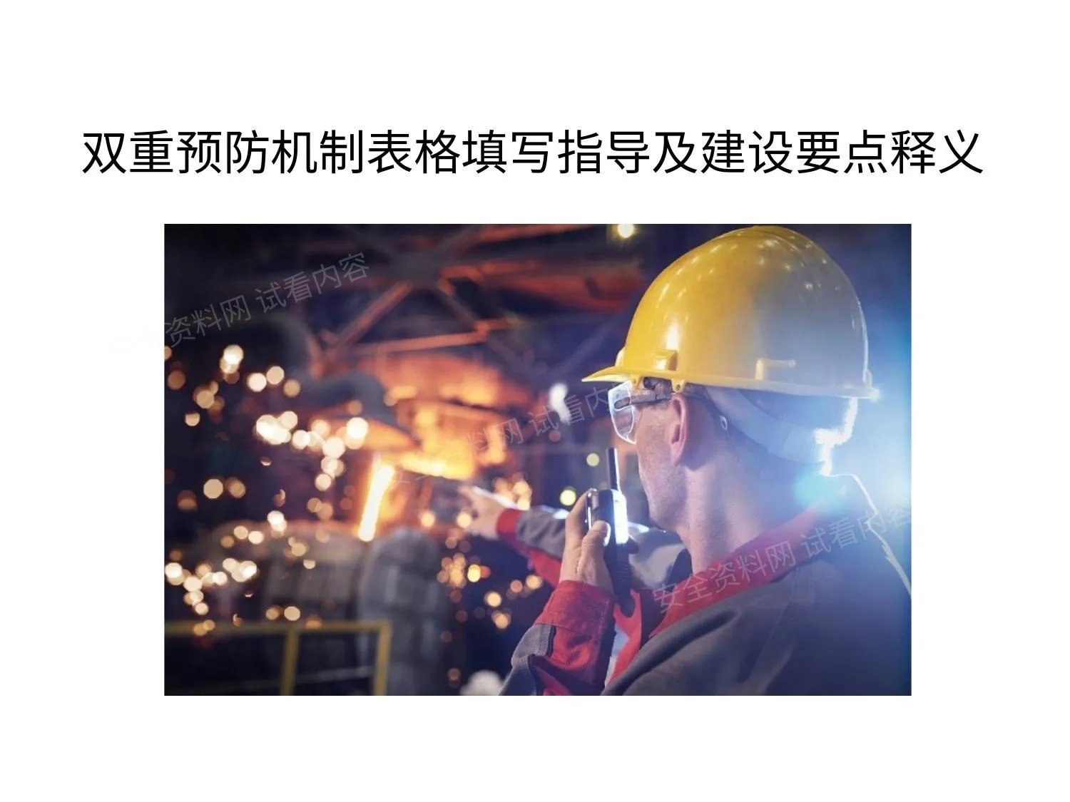 双重预防机制建设要点解析及表格填写指导 第 1 页预览