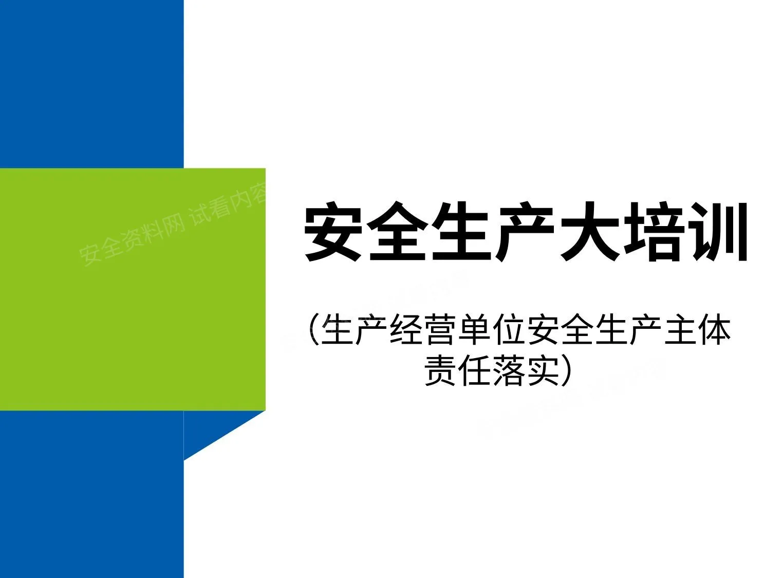 大培训生产经营单位安全生产主体责任落实 第 1 页预览