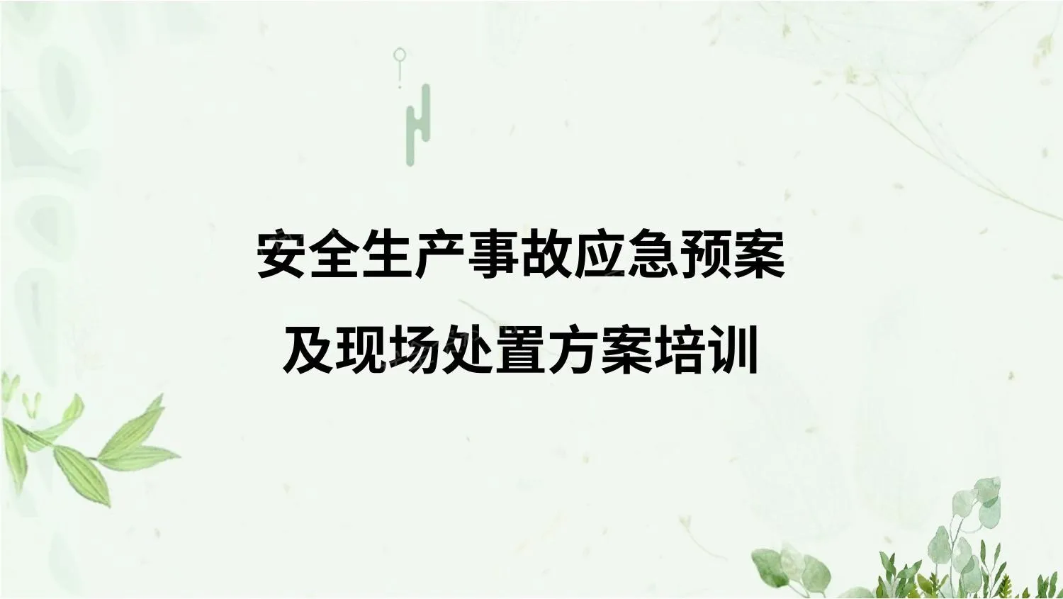 安全生产事故应急预案及现场处置方案培训 第 1 页预览
