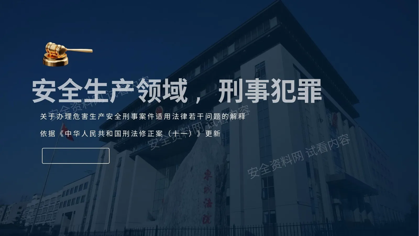 安全生产领域刑事犯罪 两高司法解释 2021 第 1 页预览