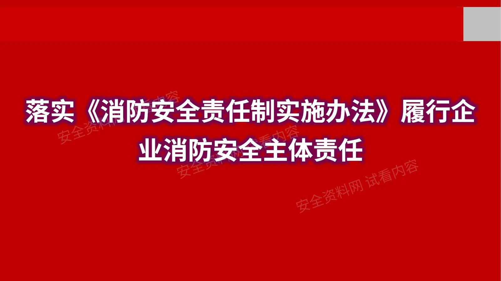 履行企业消防安全主体责任 第 1 页预览