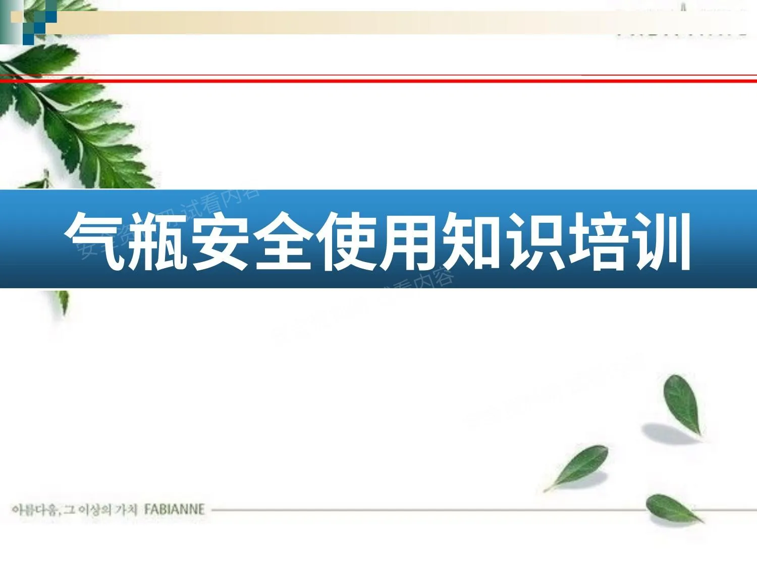 气瓶安全使用知识培训 第 1 页预览