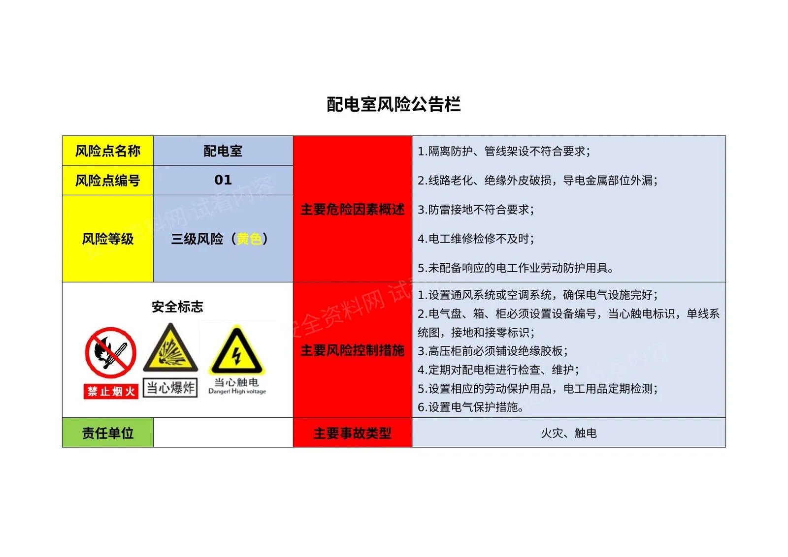 污水处理厂重点区域公告栏 第 1 页预览