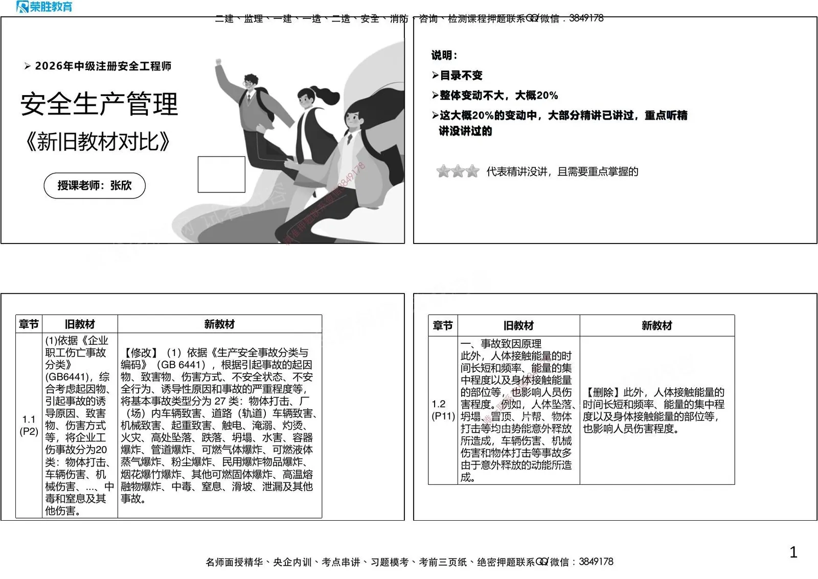注安管理 · 视频51-52《管理》新旧教材对比（1）（可打印版） 第 1 页预览