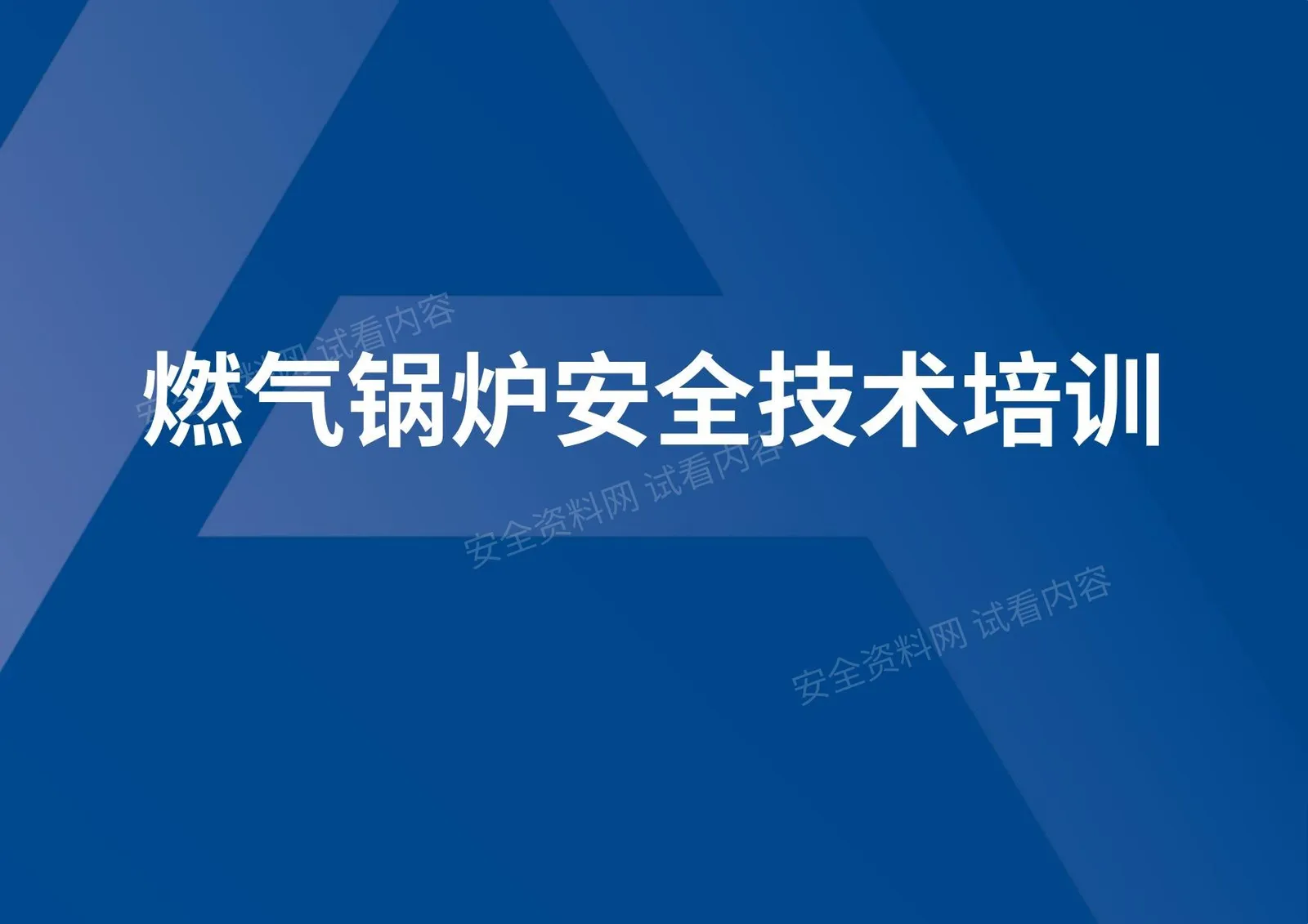 燃气锅炉安全技术培训 第 1 页预览