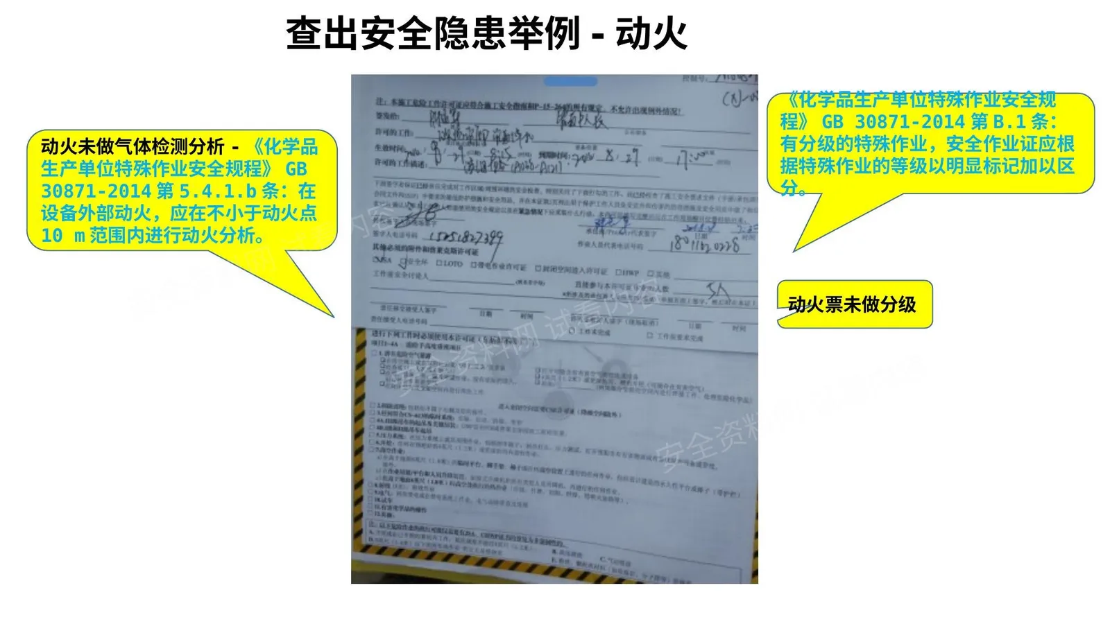 现场作业隐患排查附带标准动火作业 第 1 页预览