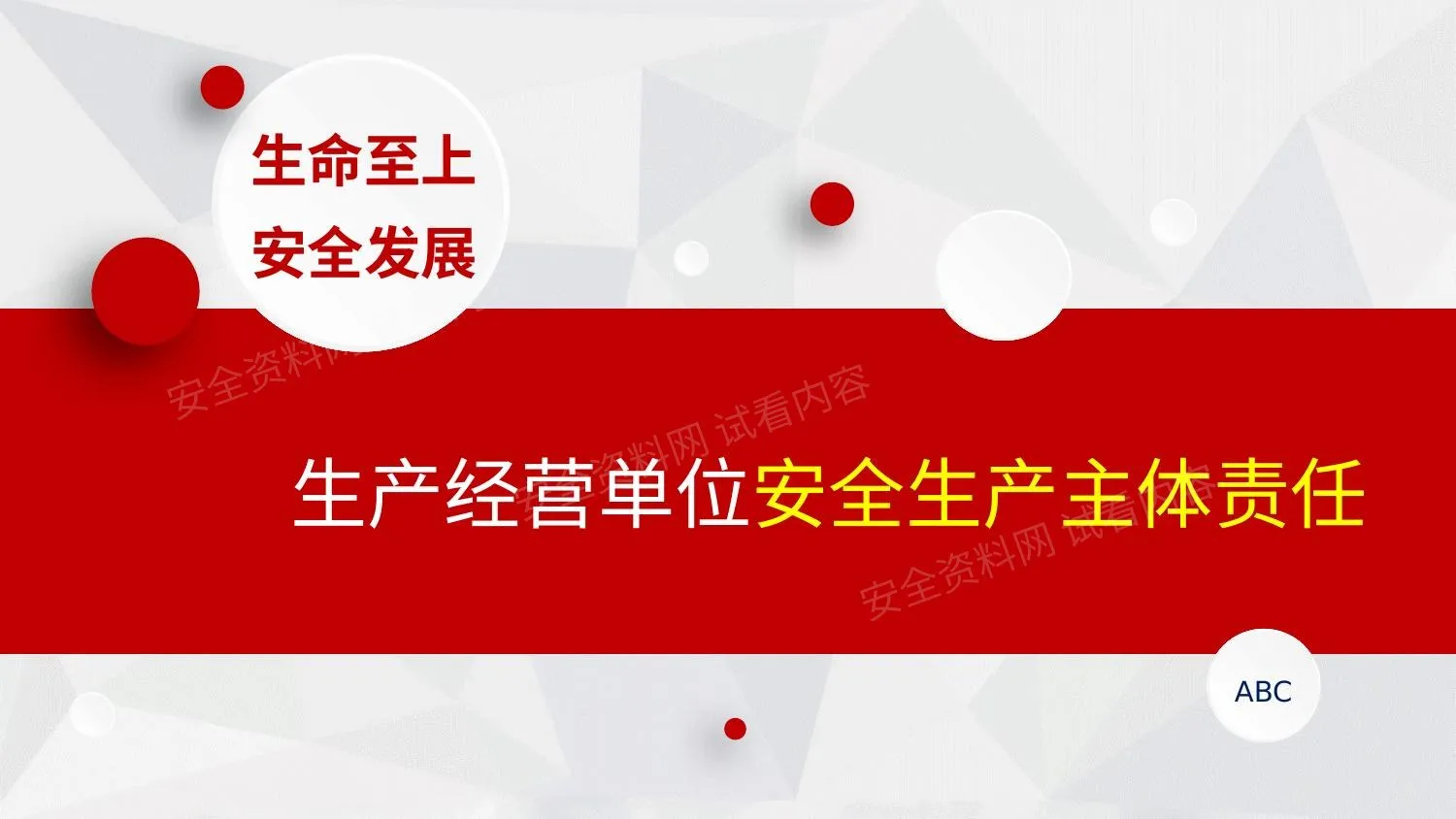 生产经营单位安全生产主体责任 第 1 页预览