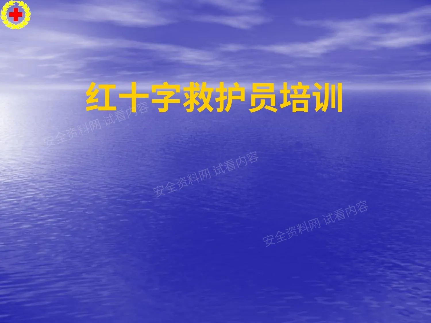 红十字救护员培训 常见急症与意外事件处理 第 1 页预览