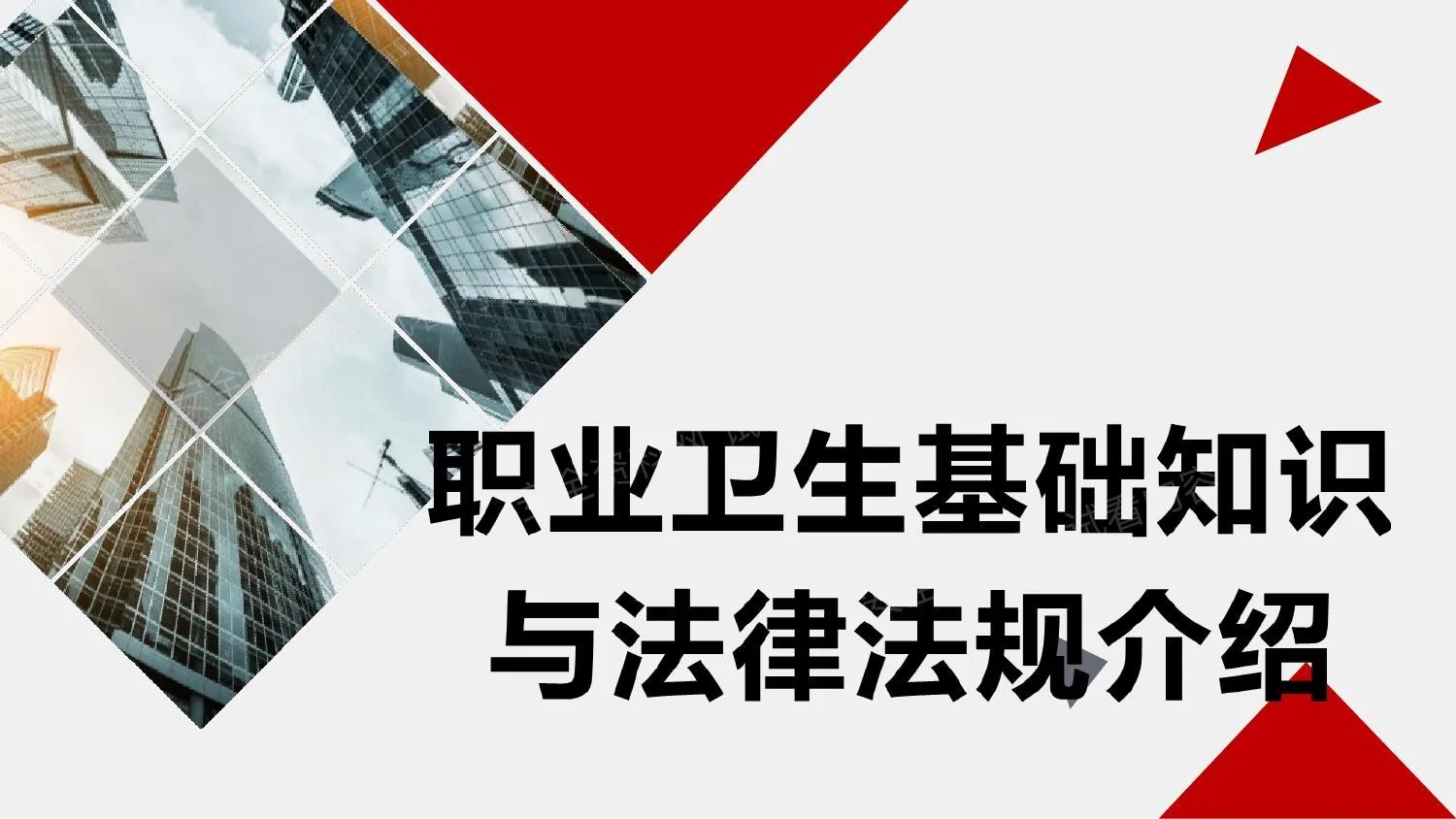 职业卫生基础知识与法律法规介绍 第 1 页预览